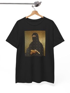 Gildan Black Short Sleeve Tee with Gold and Black Graphic